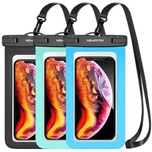 newppon Waterproof Cell Phone Pouch - 3 Pack Underwater Dry Bag Case Lanyard - Water Proof Clear Holder Protector for iPhone 16 15 14 Pro Max Plus Samsung Galaxy S23 S22 Ultra Note for Beach Swimming