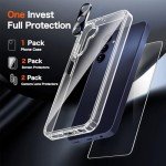 Wiaocit 5 in 1 Cover for Samsung Galaxy A15 5G Case with 2 Pack Tempered Glass Screen Protector+2 Pack Camera Lens Protector, Slim Thin Shockproof Phone Case Accessories for Galaxy A15 5G, Clear