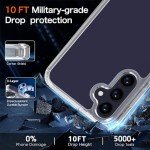 Wiaocit 5 in 1 Cover for Samsung Galaxy A15 5G Case with 2 Pack Tempered Glass Screen Protector+2 Pack Camera Lens Protector, Slim Thin Shockproof Phone Case Accessories for Galaxy A15 5G, Clear