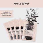 Black No Snag Hair Ties - 100 Pack