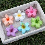 Hawaiian Plumeria Hair Clips - 6 Pack