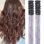 Colorful Hair Tinsel Strands - 12 Pack