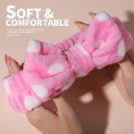 5-Pack Makeup Headbands with Removable Bows