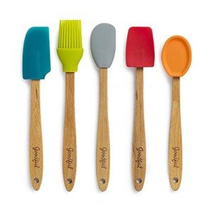 Colorful Mini Silicone and Wood Kitchen Utensil Set
