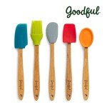 Colorful Mini Silicone and Wood Kitchen Utensil Set