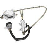 FVRITO Rear Foot Disc Hydraulic Brake Master Cylinder Caliper Assembly for 150cc 200cc 250cc Taotao Coolster Roketa Vitacci Peace SunL RPS Icebear Chinese ATV Quad 4 Wheeler Dune Buggy Go Kart