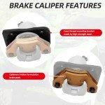 1436-423 1436-422 Front Left Right Brake Calipers W/Pads for Arctic Cat ATV 250 300 350 400 400 FIS 425 450 500 500 FIS 550 650 700 1000 Thunder Cat Side by Side Wildcat Trail 700 Wildcat 1000 X 1000