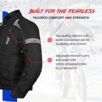 HWK Scorpion Motorcycle Jacket with Body Armor - Black