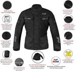 Men's Adventure Motorcycle Jacket with Armor - Black