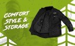Men's Adventure Motorcycle Jacket with Armor - Black