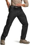 CQR Men's Black Tactical Cargo Pants, 36W x 34L