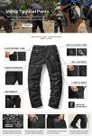 CQR Men's Black Tactical Cargo Pants, 36W x 34L