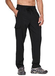 BALEAF Men's Waterproof Quick-Dry Cargo Pants - Black
