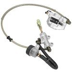 FVRITO Rear Foot Disc Hydraulic Brake Master Cylinder Caliper Assembly for 150cc 200cc 250cc Taotao Coolster Roketa Vitacci Peace SunL RPS Icebear Chinese ATV Quad 4 Wheeler Dune Buggy Go Kart