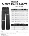 Men's Waterproof Windproof Rain Pants for Outdoors