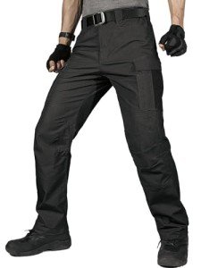 Men's Water Resistant Tactical Cargo Pants - Black