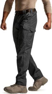 CQR Tactical Water Resistant Cargo Pants - Black