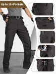 Men's Water Resistant Tactical Cargo Pants - Black