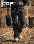 CQR Tactical Water Resistant Cargo Pants - Black