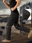 Men's Water Resistant Tactical Cargo Pants - Black
