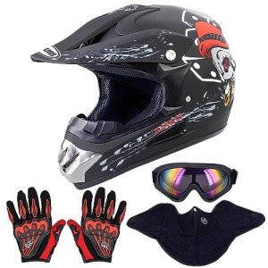OUMURS Adjustable Adult ATV Dirt Bike Helmet Set