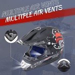 OUMURS Adjustable Adult ATV Dirt Bike Helmet Set