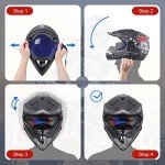OUMURS Adjustable Adult ATV Dirt Bike Helmet Set