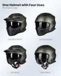 Midnight Green 3/4 Open Face ATV Helmet