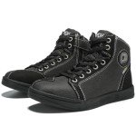 Breathable Black Motorcycle Shoes for Men
