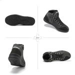 Breathable Black Motorcycle Shoes for Men
