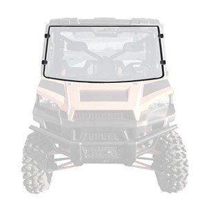 HJSIUTV Front Full Windshield Clear Scratch Resistant Windscreen Compatible with 2013-2020 Polaris Ranger Full Size XP 900 1000 Diesel Crew