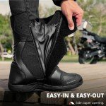 KRONOX Men's Armored Black Motorcycle Ankle Boots