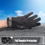 Full Finger Touchscreen ATV Motorcycle Gloves - Black
