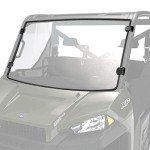 HJSIUTV Front Full Windshield Clear Scratch Resistant Windscreen Compatible with 2013-2020 Polaris Ranger Full Size XP 900 1000 Diesel Crew