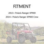 HJSIUTV Front Full Windshield Clear Scratch Resistant Windscreen Compatible with 2013-2020 Polaris Ranger Full Size XP 900 1000 Diesel Crew