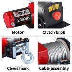 RUGCEL 2000lb ATV/UTV Electric Winch with Fairlead