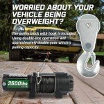 Zostera 3500lbs Waterproof ATV/UTV Synthetic Rope Winch