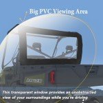 YONQIFON Fullsize Ranger 570 Rear Window Compatible with Polaris Ranger Full Size 570 Rear Windshield,Soft PVC Dust Panel for Ranger 500 570 700 Round Tube ROPS (2 Seaters & Crew)