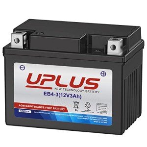 UPLUS YTX4L-BS Motorcycle Battery, EB4-3 12V 3Ah SLA Batteries Maintenance Free Scooter ATV AGM Battery, Replacement for YT4L-BS, AGM12-4, LTX4L-BS, NTX4L-BS, CTX4L-BS, GTX4L-BS, FTX4L-BS