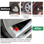 25 PCS Dustproof Valve Stem Caps - Red