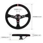 RASTP Universal Racing Suede Deep Dish Steering Wheel