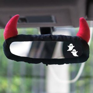 Devil Horn Mirror Cover & Ghost Sticker Set