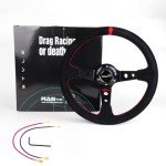 RASTP Universal Racing Suede Deep Dish Steering Wheel