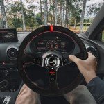 RASTP Universal Racing Suede Deep Dish Steering Wheel