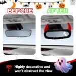 Devil Horn Mirror Cover & Ghost Sticker Set