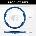 18" Blue Solid Wood Truck Steering Wheel