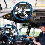 18" Blue Solid Wood Truck Steering Wheel