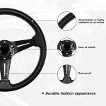 Universal Racing Steering Wheel - 13.6 Inch Black