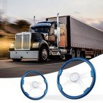 18" Blue Solid Wood Truck Steering Wheel
