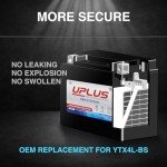 UPLUS YTX4L-BS Motorcycle Battery, EB4-3 12V 3Ah SLA Batteries Maintenance Free Scooter ATV AGM Battery, Replacement for YT4L-BS, AGM12-4, LTX4L-BS, NTX4L-BS, CTX4L-BS, GTX4L-BS, FTX4L-BS